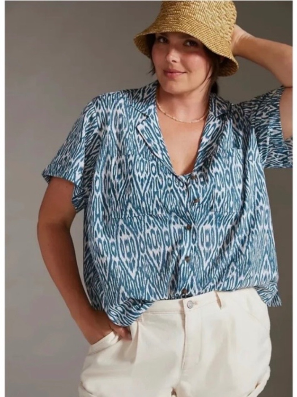 Pilcro Anthropologie Brand Cotton Printed Surf Shirt